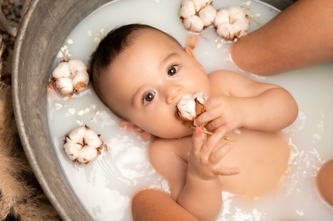 bain de lait fleuri